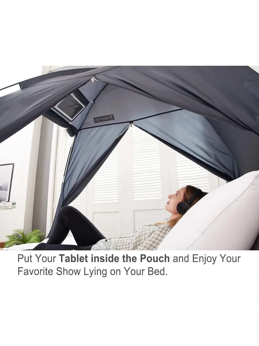 Black Bed Canopy Privacy Tent - Unbranded